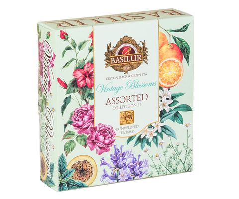 Vintage blossoms II - 40 Enveloped Tea Bags - 4 Flavours